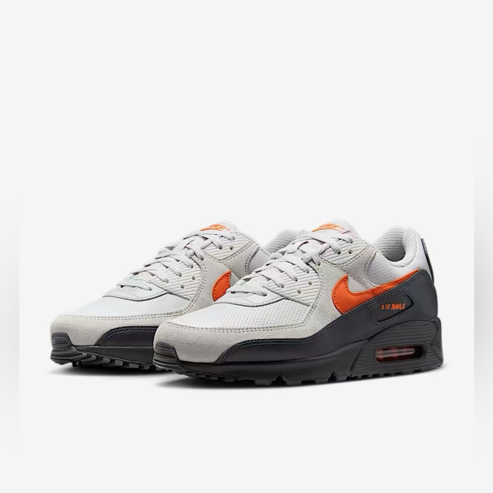 Nike Air Max 90 Shoes Sneakers Vast Grey Safety Orange IF0670 003 Mens sizes
